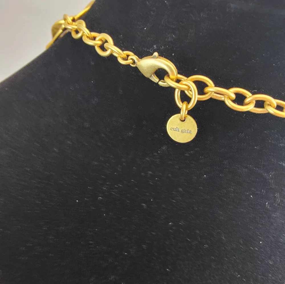 Cult Gaia Dulce Choker Chain Link Hammered Metal Necklace